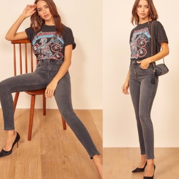 Reformation Denim - Reformation Jeans Womens 26 High Rise Skinny Leg Gray Wash Gibson Grunge Denim